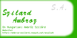 szilard ambroz business card