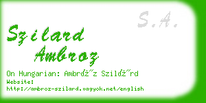 szilard ambroz business card